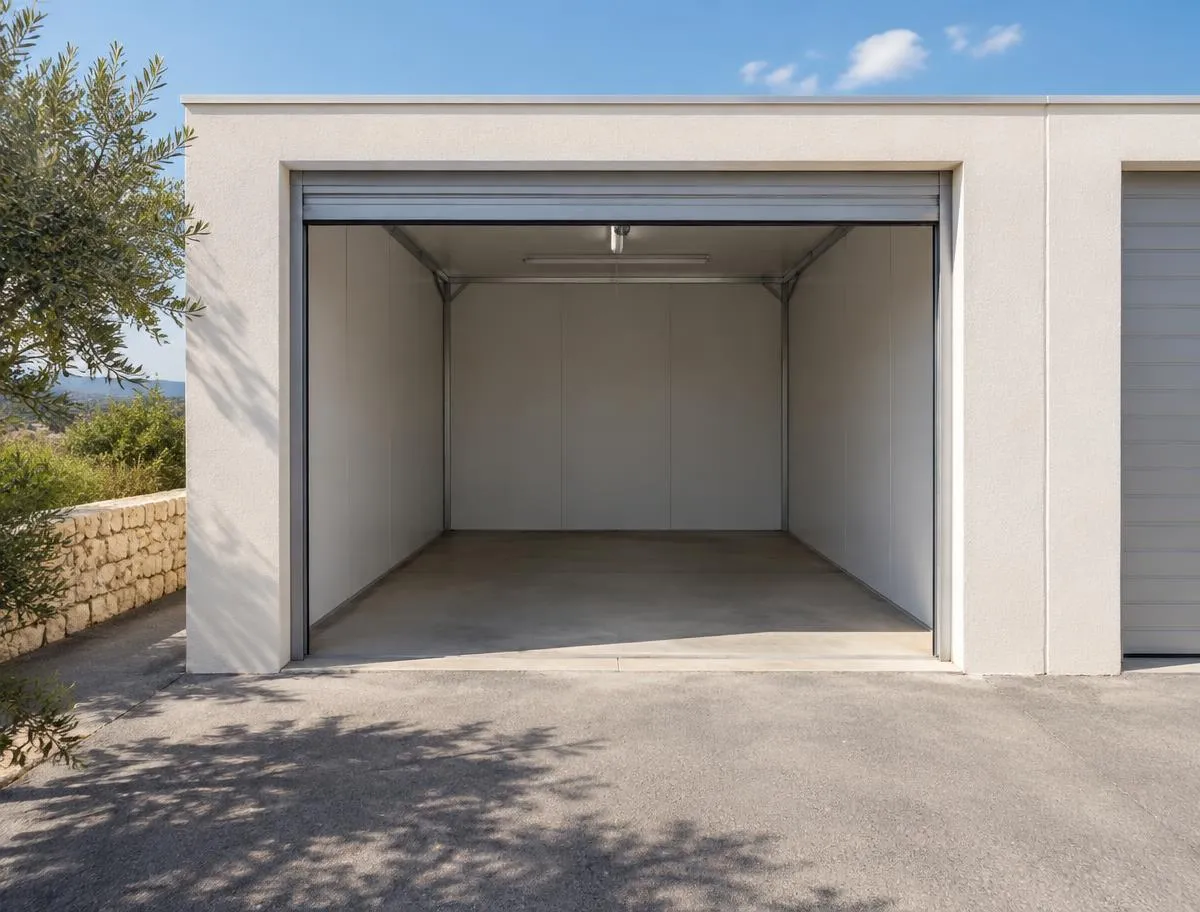 Clean individual storage unit with its door open